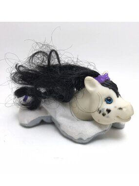 1990s Hasbro Playful Hair Pony Surprise Plush Black White Baby Collectible Toy
